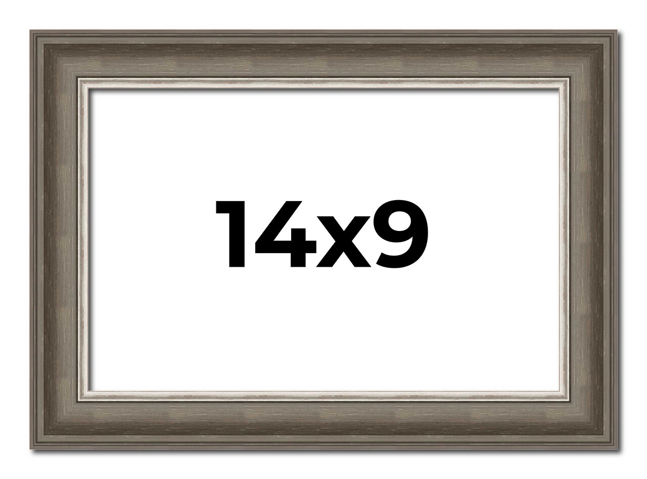 9x14 Weathered Picture Frame with UV-Resistant Acrylic & Acid Free Backing, Available in 5 Finishes - Black, Gold, Red, White, Natural